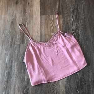 Pink lace camisole
